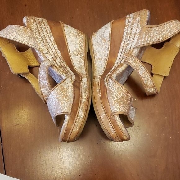 BED Stu Platform & Wedge Sandals EUC Tan & White - Picture 16 of 16